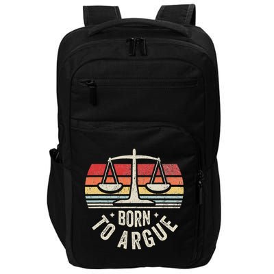 Born To Argue Scales Balance Retro Look Impact Tech Backpack