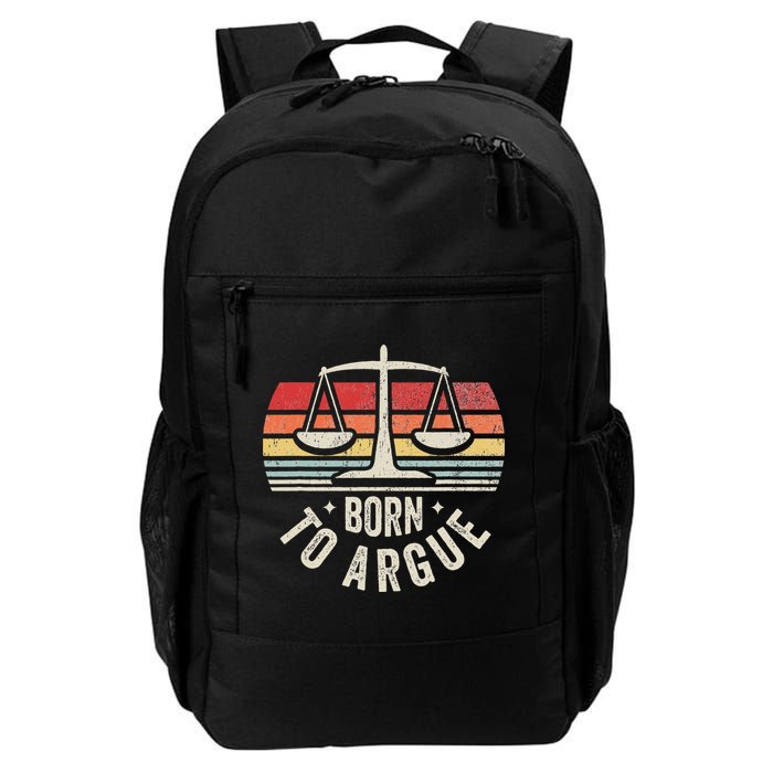 Born To Argue Scales Balance Retro Look Backpack