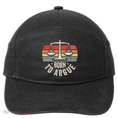 Born To Argue Scales Balance Retro Look 7-Panel Snapback Hat