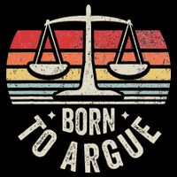 Born To Argue Scales Balance Retro Look Bucket Hat