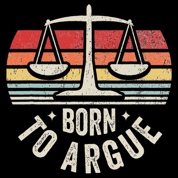 Born To Argue Scales Balance Retro Look Bucket Hat