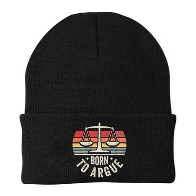Born To Argue Scales Balance Retro Look Beanie