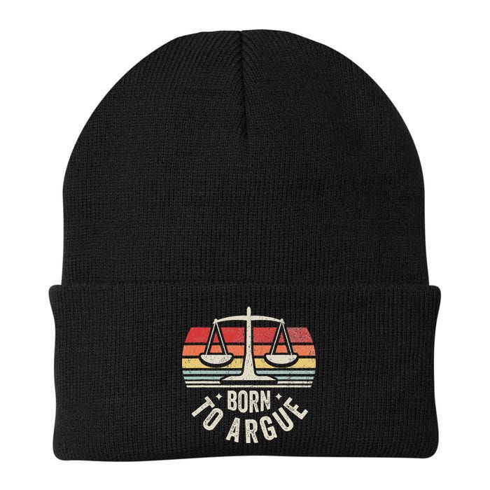 Born To Argue Scales Balance Retro Look Beanie