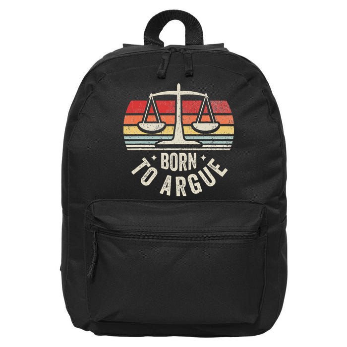 Born To Argue Scales Balance Retro Look 16 in Basic Backpack