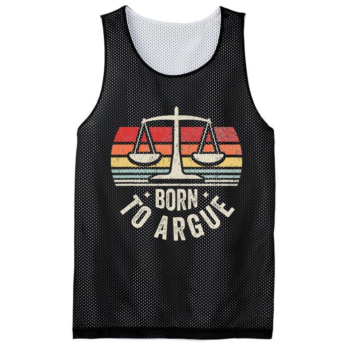 Born To Argue Scales Balance Retro Look Mesh Reversible Basketball Jersey Tank