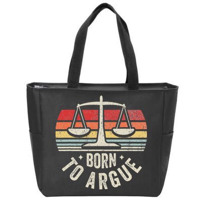 Born To Argue Scales Balance Retro Look Zip Tote Bag
