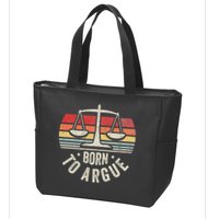 Born To Argue Scales Balance Retro Look Zip Tote Bag