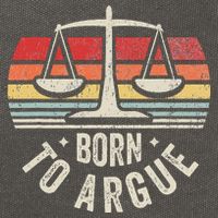 Born To Argue Scales Balance Retro Look Cotton Canvas Backpack