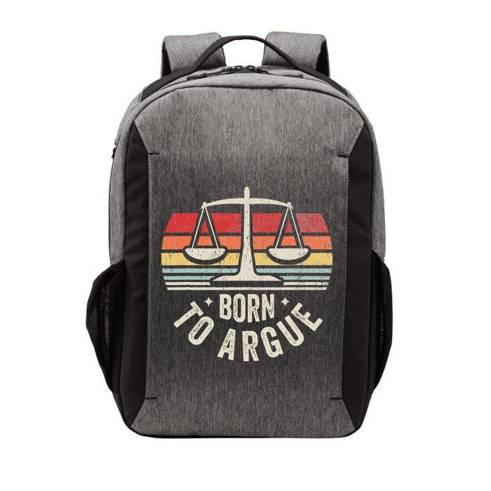 Born To Argue Scales Balance Retro Look Vector Backpack