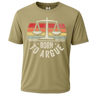 Born To Argue Scales Balance Retro Look Cooling Performance Crew T-Shirt