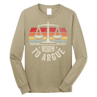Born To Argue Scales Balance Retro Look Long Sleeve Shirt
