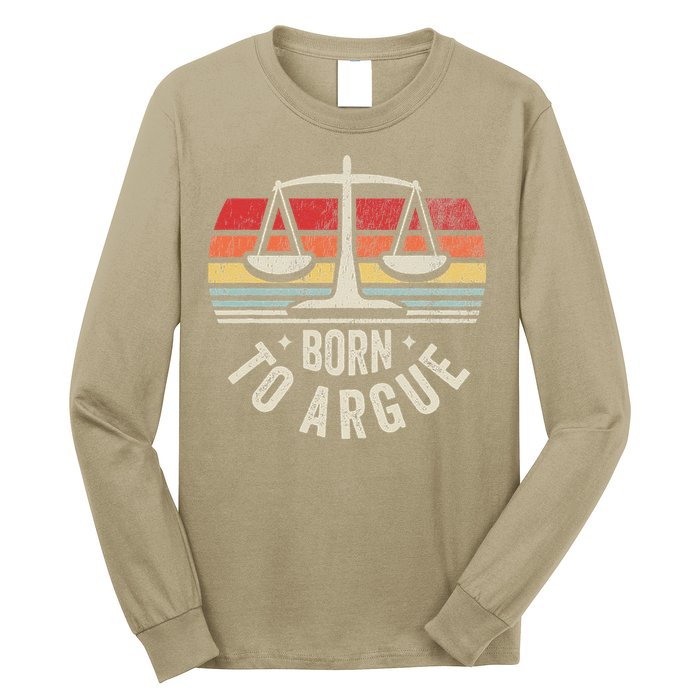 Born To Argue Scales Balance Retro Look Long Sleeve Shirt
