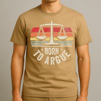 Born To Argue Scales Balance Retro Look T-Shirt