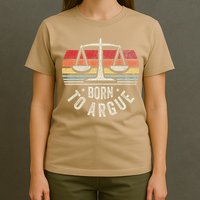 Born To Argue Scales Balance Retro Look T-Shirt