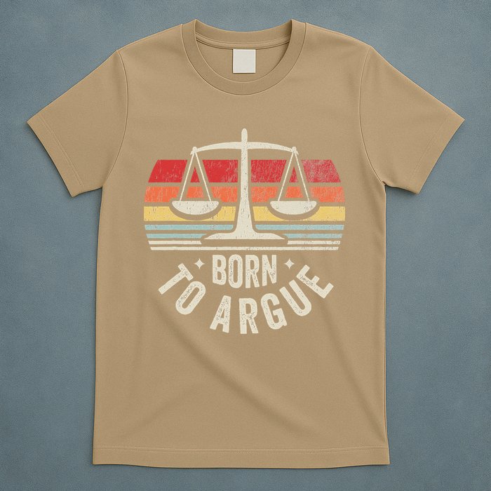 Born To Argue Scales Balance Retro Look T-Shirt