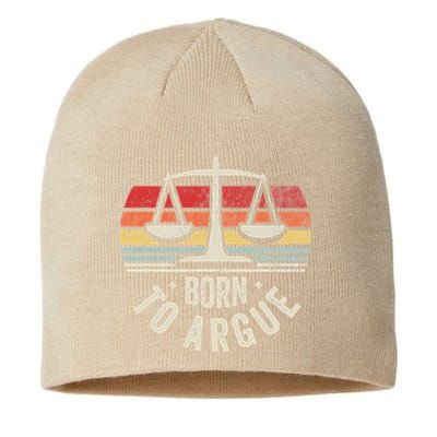 Born To Argue Scales Balance Retro Look Sustainable Beanie