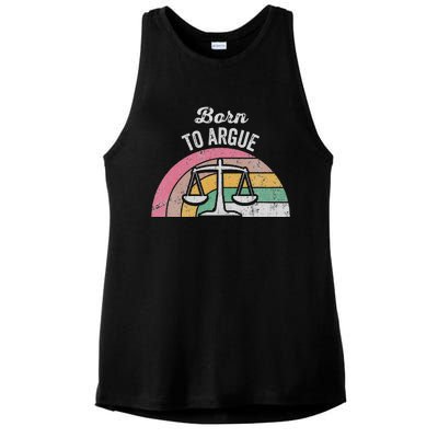 Born To Argue Balance Retro Style Ladies PosiCharge Tri-Blend Wicking Tank