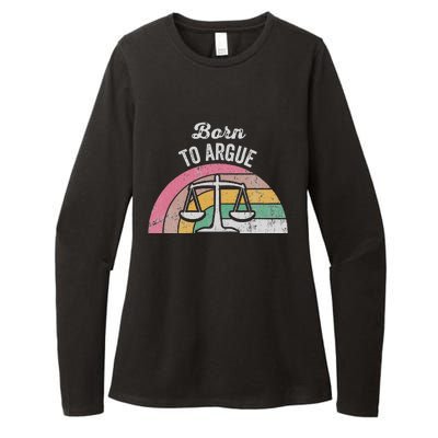 Born To Argue Balance Retro Style Womens CVC Long Sleeve Shirt