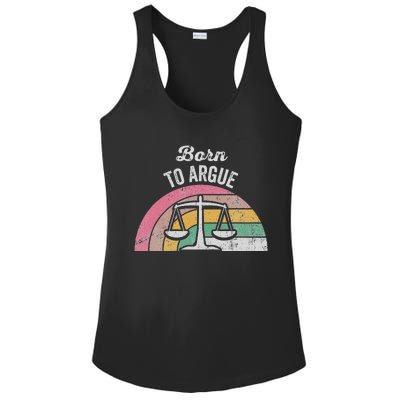 Born To Argue Balance Retro Style Ladies PosiCharge Competitor Racerback Tank