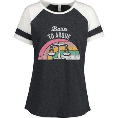 Born To Argue Balance Retro Style Enza Ladies Jersey Colorblock Tee