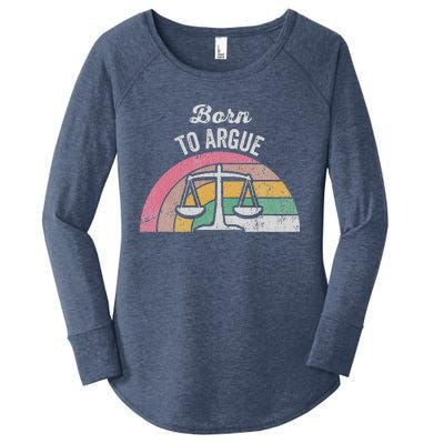 Born To Argue Balance Retro Style Women's Perfect Tri Tunic Long Sleeve Shirt