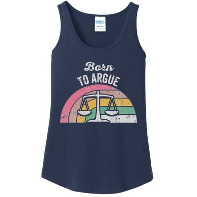 Born To Argue Balance Retro Style Ladies Essential Tank