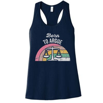 Born To Argue Balance Retro Style Women's Racerback Tank