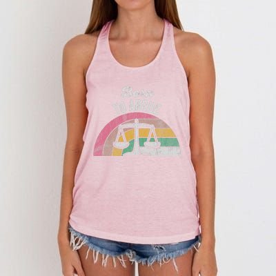 Born To Argue Balance Retro Style Women's Knotted Racerback Tank