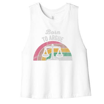 Born To Argue Balance Retro Style Women's Racerback Cropped Tank