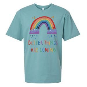 Better Things Are Coming Rainbow Sueded Cloud Jersey T-Shirt