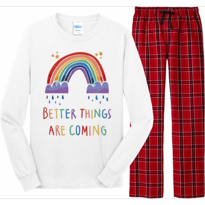 Better Things Are Coming Rainbow Long Sleeve Pajama Set