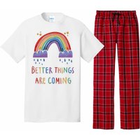 Better Things Are Coming Rainbow Pajama Set