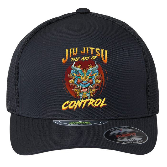 Bjj The Art Of Control Grappling Jiu Jitsu Foo Dog Flexfit Unipanel Trucker Cap