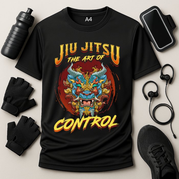 Bjj The Art Of Control Grappling Jiu Jitsu Foo Dog Performance Shirt