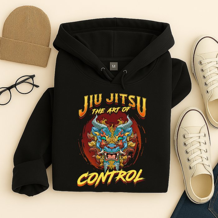 Bjj The Art Of Control Grappling Jiu Jitsu Foo Dog Hoodie