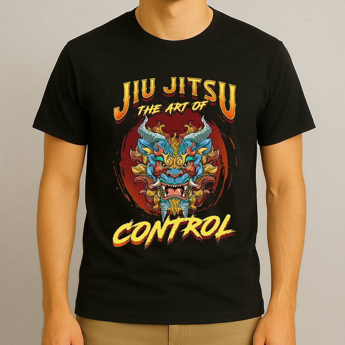 Bjj The Art Of Control Grappling Jiu Jitsu Foo Dog T-Shirt