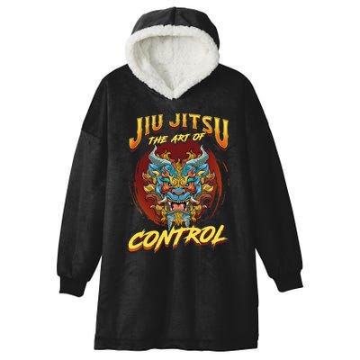 Bjj The Art Of Control Grappling Jiu Jitsu Foo Dog Hooded Wearable Blanket