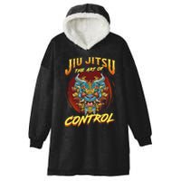 Bjj The Art Of Control Grappling Jiu Jitsu Foo Dog Hooded Wearable Blanket