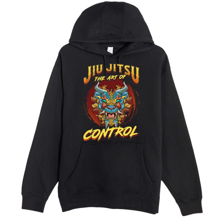 Bjj The Art Of Control Grappling Jiu Jitsu Foo Dog Premium Pullover Hoodie