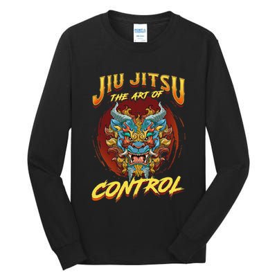 Bjj The Art Of Control Grappling Jiu Jitsu Foo Dog Tall Long Sleeve T-Shirt