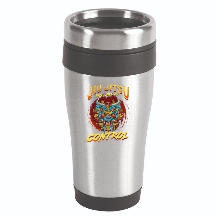 Bjj The Art Of Control Grappling Jiu Jitsu Foo Dog 16oz Travel Tumbler