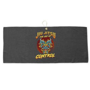 Bjj The Art Of Control Grappling Jiu Jitsu Foo Dog Large Microfiber Waffle Golf Towel