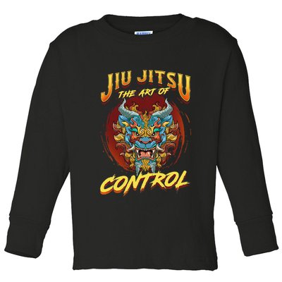 Bjj The Art Of Control Grappling Jiu Jitsu Foo Dog Toddler Long Sleeve Shirt
