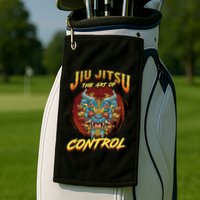Bjj The Art Of Control Grappling Jiu Jitsu Foo Dog Golf Towel