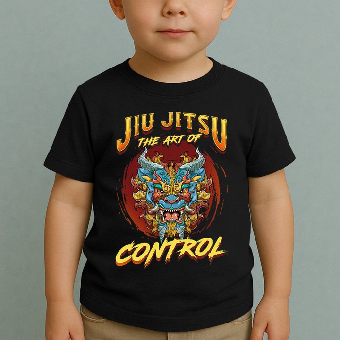 Bjj The Art Of Control Grappling Jiu Jitsu Foo Dog Toddler T-Shirt
