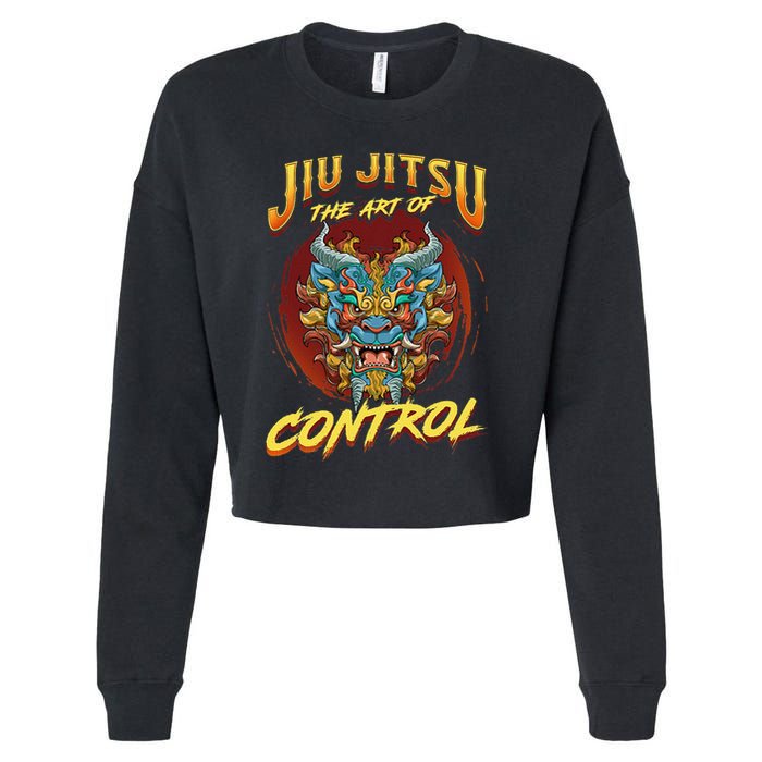 Bjj The Art Of Control Grappling Jiu Jitsu Foo Dog Cropped Pullover Crew