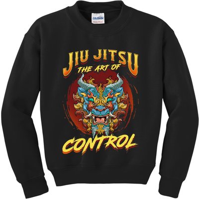 Bjj The Art Of Control Grappling Jiu Jitsu Foo Dog Kids Sweatshirt