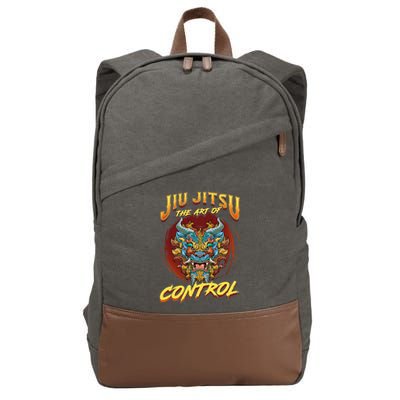 Bjj The Art Of Control Grappling Jiu Jitsu Foo Dog Cotton Canvas Backpack