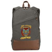 Bjj The Art Of Control Grappling Jiu Jitsu Foo Dog Cotton Canvas Backpack