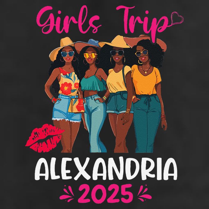 Black Trip Alexandria 2025 Vacation Matching 7 Panel Mesh Trucker Snapback Hat
